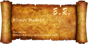 Bloch Rudolf névjegykártya